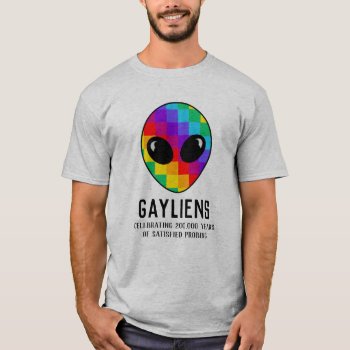 Gayliens Probing (black Text) Funny Lgbt T-shirt by Angharad13 at Zazzle
