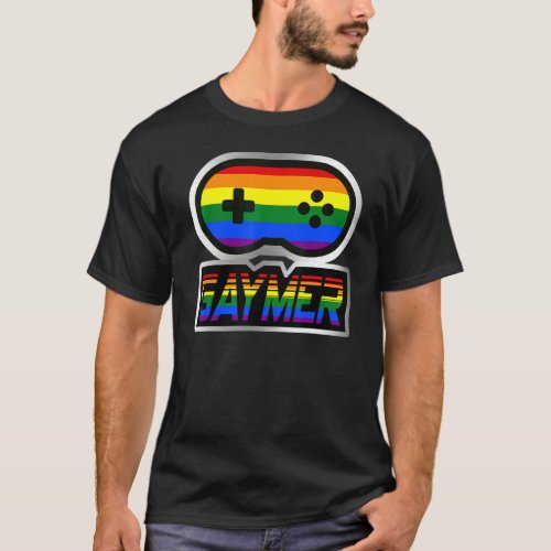 Gaymer Gamer Gay Pride Lgbt Rainbow Flag Video Gam T_Shirt