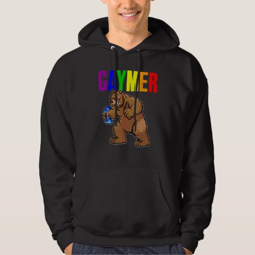 Gaymer Gay Pride Flag Gamer Lgbtq Video Game Bear Hoodie