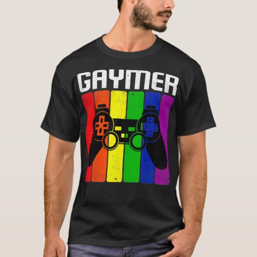 Gaymer Gay Pride Rainbow Flag Proud LGBTQ Cool LGB T_Shirt
