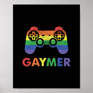 Gaymer Gay Pride Rainbow Gamer Gaming Lgbtq Poster