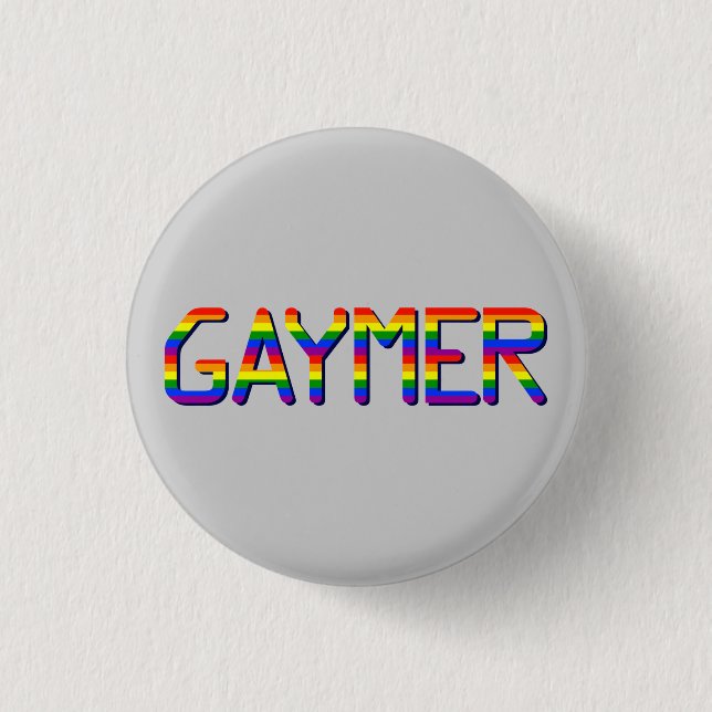 Gaymer Graphic Pinback Button (Front)