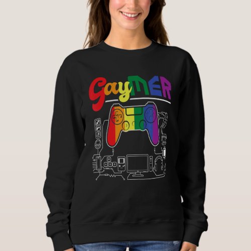 Gaymer  Lesbian Lgbtq Queer Gay Pride Gamer Gaming Sweatshirt
