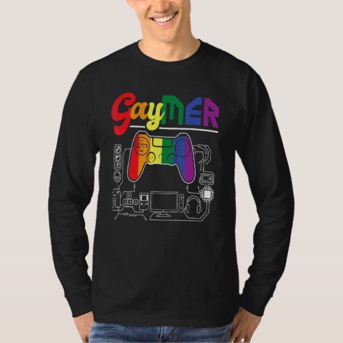 Gaymer  Lesbian Lgbtq Queer Gay Pride Gamer Gaming T_Shirt