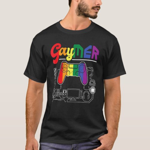 Gaymer  Lesbian Lgbtq Queer Gay Pride Gamer Gaming T_Shirt