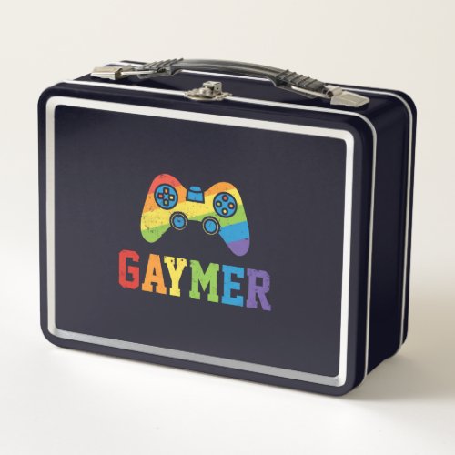 Gaymer LGBT Pride Geek Nerd Game Lover Metal Lunch Box