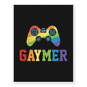 Gaymer LGBT Pride Geek Nerd Game Lover Temporary Tattoos