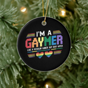 Gaymer Like A Regular Gamer But Way Gayer Gamer Ceramic Ornament
