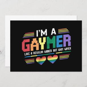 Gaymer Like A Regular Gamer But Way Gayer Gamer Invitation