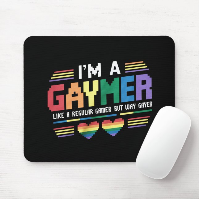 Gaymer Like A Regular Gamer But Way Gayer Gamer Mouse Pad (With Mouse)