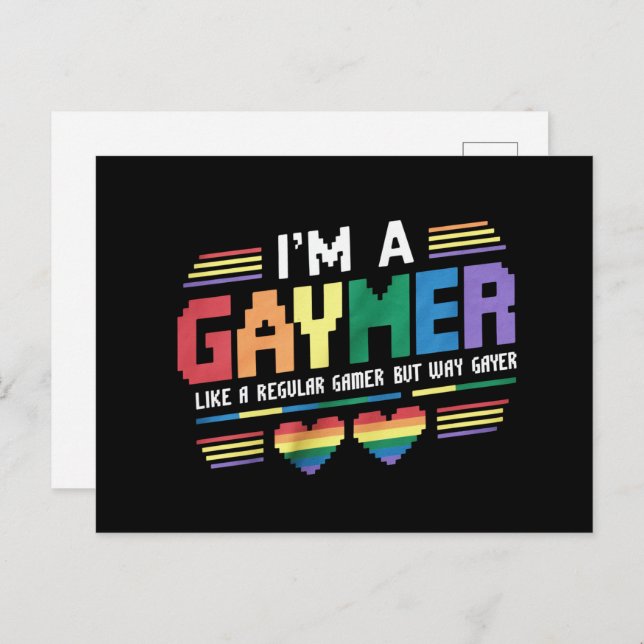 Gaymer Like A Regular Gamer But Way Gayer Gamer Postcard (Front/Back)