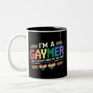 Gaymer Like A Regular Gamer But Way Gayer Gamer Two-Tone Coffee Mug