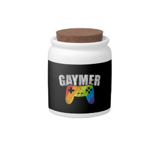 Gaymer Rainbow Flag Gaming Lesbian Gay Bisexual LG Candy Jar