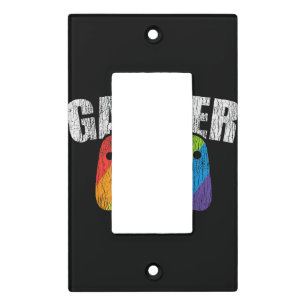 Gaymer Rainbow Flag Gaming Lesbian Gay Bisexual LG Light Switch Cover