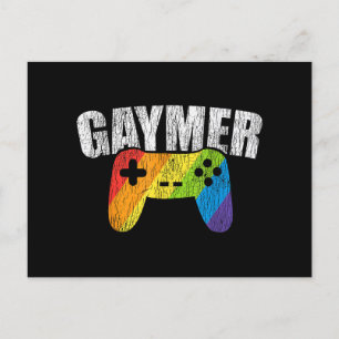 Gaymer Rainbow Flag Gaming Lesbian Gay Bisexual LG Postcard