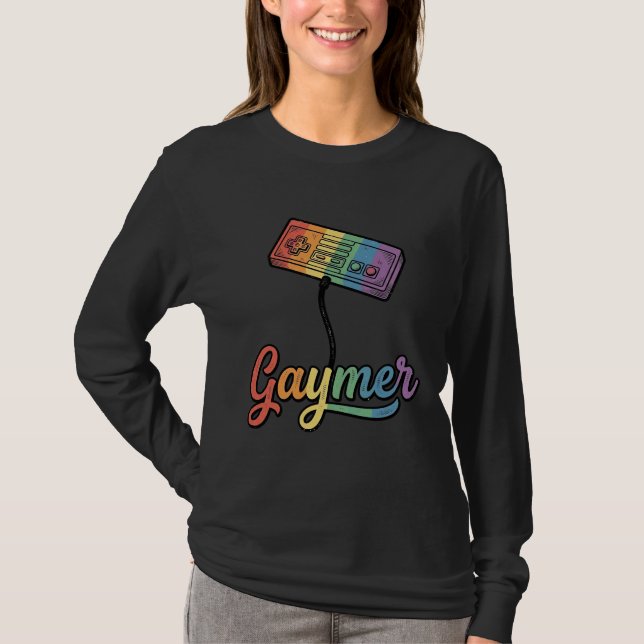 Gaymer Rainbow Gamer Vector Shirt Design_1 (Front)