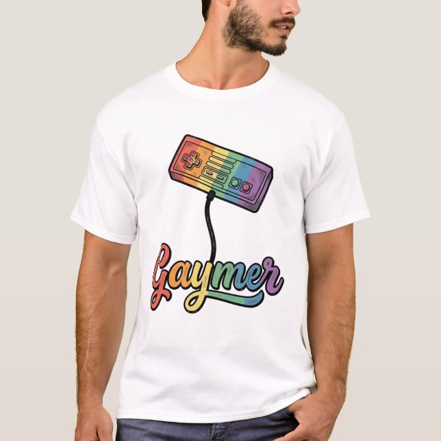 Gaymer Rainbow Gamer Vector Shirt Design_1 (Front)