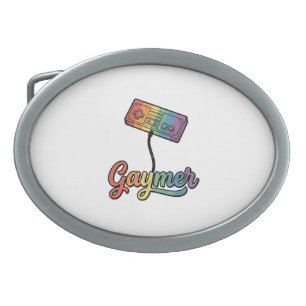 Gaymer Rainbow Gamer Vector Shirt Design_1 Belt Buckle