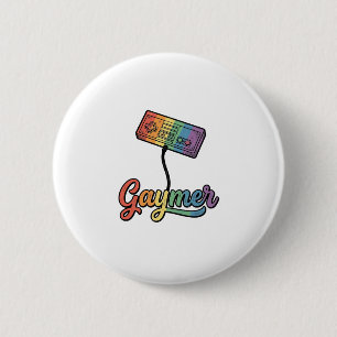 Gaymer Rainbow Gamer Vector Shirt Design_1 Button