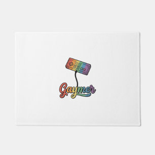 Gaymer Rainbow Gamer Vector Shirt Design_1 Doormat