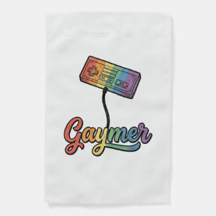 Gaymer Rainbow Gamer Vector Shirt Design_1 Garden Flag