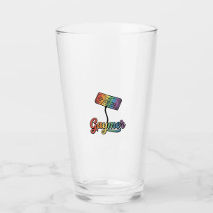 Gaymer Rainbow Gamer Vector Shirt Design_1 Glass