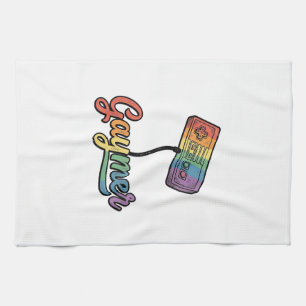 Gaymer Rainbow Gamer Vector Shirt Design_1 Kitchen Towel