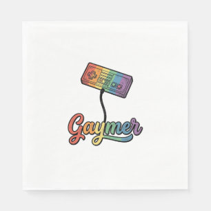 Gaymer Rainbow Gamer Vector Shirt Design_1 Napkins