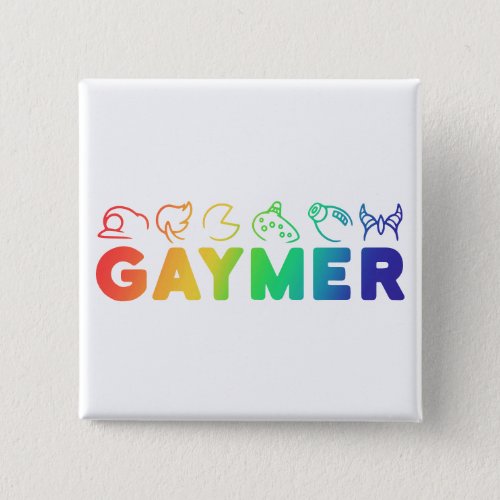 Gaymer  Rainbow Ombre Funny Gay Pride Button