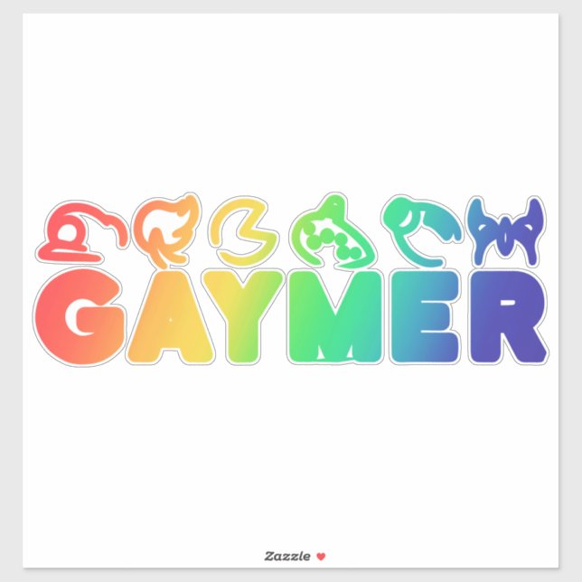 Gaymer | Rainbow Ombre Funny Gay Pride Sticker (Sheet)