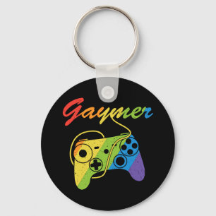Gaymer Rainbow Video Game Controller Gaming Keychain