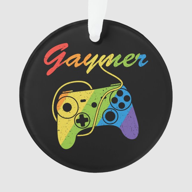 Gaymer | Rainbow Video Game Controller | Gaming Ornament (Front)