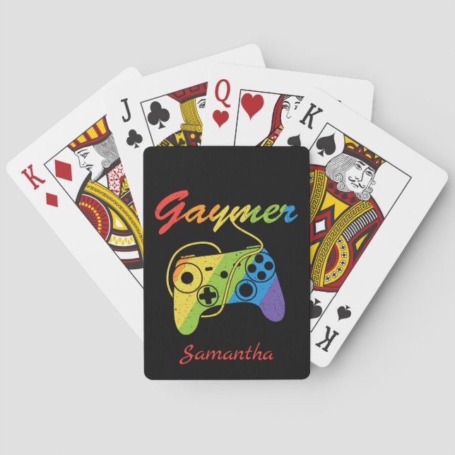 Gaymer | Rainbow Video Game Controller | Gaming Poker Cards (Back)