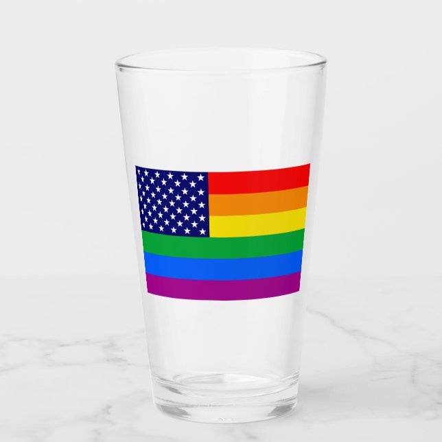 Gaymerican Pride Glass (Front)