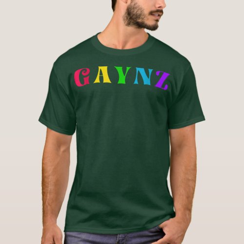Gaynz Gay Gym Sport Queer LGBQT Colorful Quote  T_Shirt