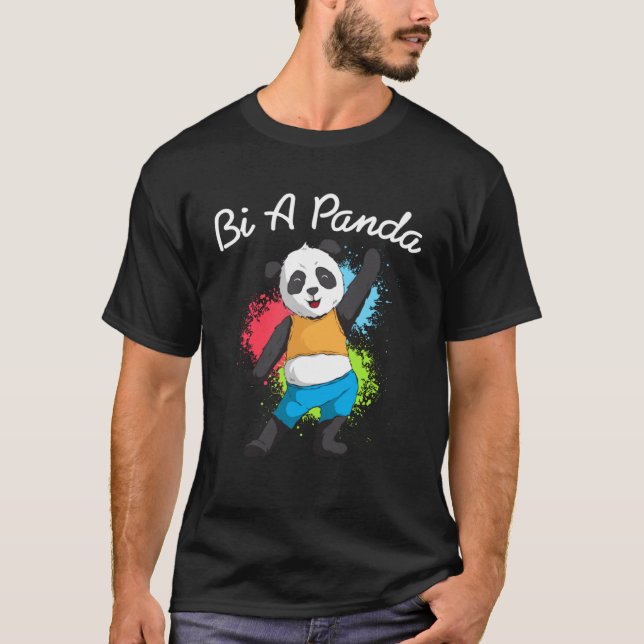 Gaypride Bi Panda Bear  LGBT Gay Lesbian Bisexual  T-Shirt (Front)