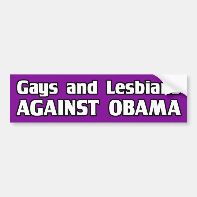 Gays and Lesbians Against Obama bumper sticker (Front)