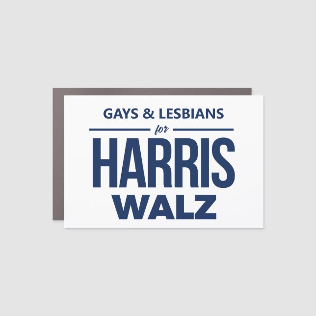Gays and Lesbians for Harris Walz Car Magnet (Front)