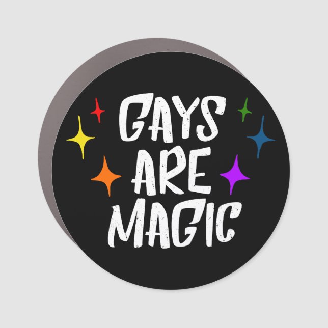 GAYS ARE MAGIC RAINBOW STARS  CAR MAGNET (Front)