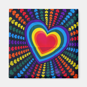 Gays Colors Heart Rainbow Pattern Different LGBTQ Magnet