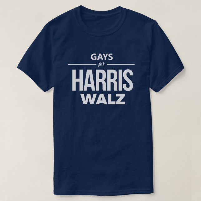 Gays for Harris Walz T-Shirt (Design Front)