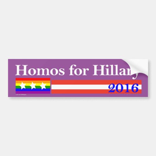 Gays for Hillary Clinton Bumper Sticker