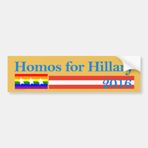 Gays for Hillary Clinton Bumper Sticker