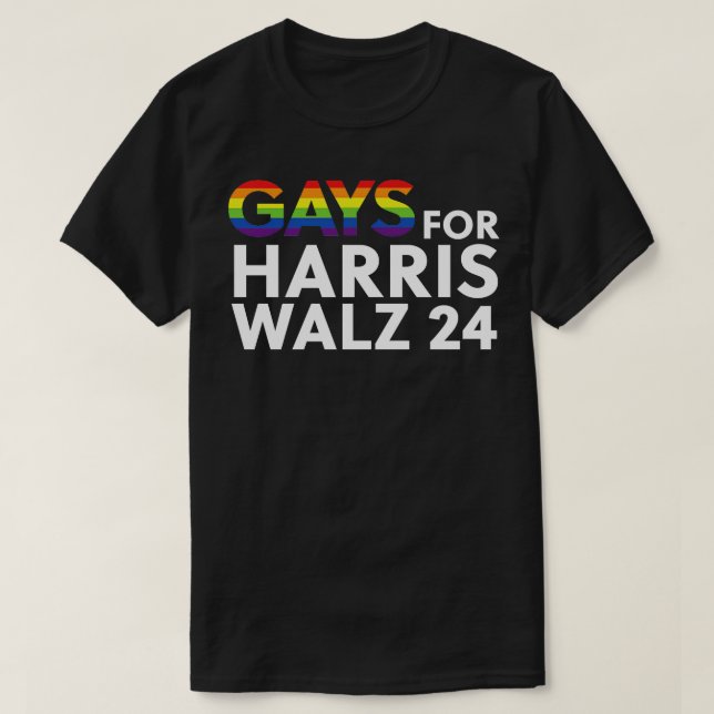 Gays for Kamala Walz White Letter Long Sleeve TShi T-Shirt (Design Front)