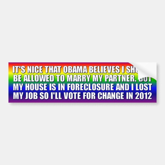 GAYS FOR ROMNEY BUMPER STICKER (Front)