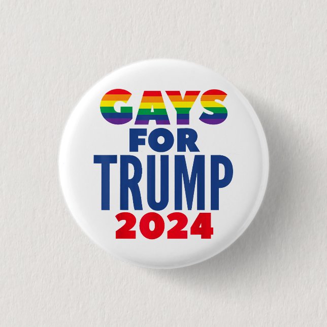 Gays For Trump 2024 Election Button (Front)
