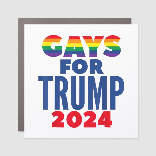 Gays For Trump 2024 Election Car Magnet (Front)