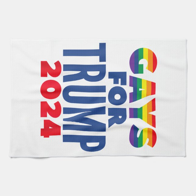 Gays For Trump 2024 Election Kitchen Towel (Horizontal)