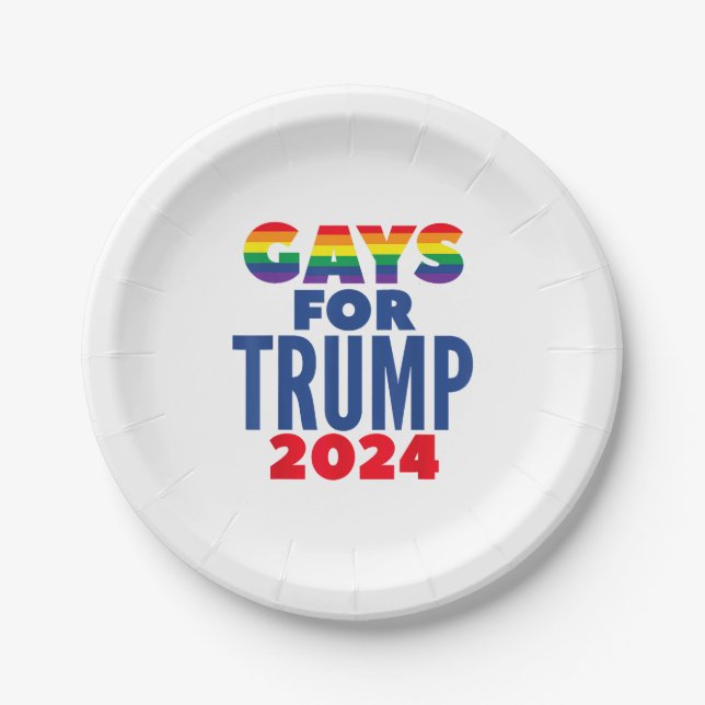Gays For Trump 2024 Election Paper Plates (Front)