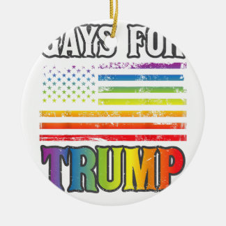 Gays For Trump LGBT Pride Gay Rainbow Flag Vote Re Ceramic Ornament